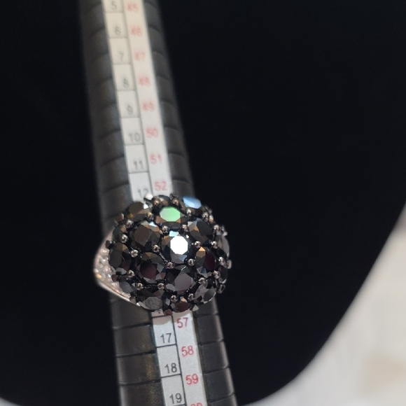 STERLING SILVER 925 BLACK Elegant Coctail Ring